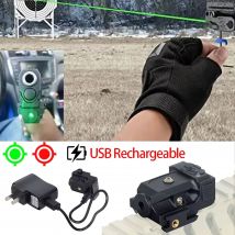 Rot-grüner Punkt-Laservisier, magnetisch, wiederaufladbar über USB, Pistole, kompakt, kompakt, niedriges Profil, 20 mm Schiene, Glock 17 19 USB wiederaufladbar
