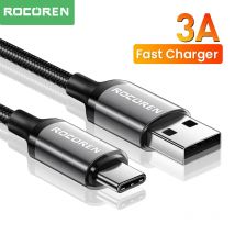 Rocoren USB Typ C Kabel 3A Schnelle Lade Ladegerät Draht Kabel Für Xiaomi Poco F4 F3 Realme Samsung Huawei Handy Daten kabel