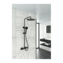 GME Round Élite Columna de ducha termostática fabricado en latón con un acabado en color negro mate 3097
