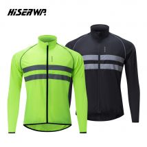 HISERWA Fahrradjacke, reflektierend, winddicht, wasserabweisend, Windjacke, MTB, Rennrad, langes Trikot, hochwertiger Windmantel