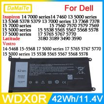 Nuevo WDX0R Para DELL Batería Para DELL Latitude 3180 3189 3390 Inspiron 13 5368 5378 7368 14 7460 7472 5468 15 5538 5567 5568 5584 5570 5570 7560 7570 7569 17 5765 5767 5770 5775 3189 P58F P66F P69G