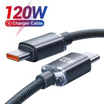Kabel USB A lub C do USB C PD 120W 6A Przewód szybkiego ładowania do Xiaomi 14 13 12 POCO Realme Szybka ładowarka USB typu C Szybki przewód danych