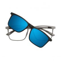 Men and Women Square Full Rim Glasses Frame Polarized Clip on Sunglasses With Colorful Clip Ons For Prescription Lenses