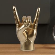Rock Hand Geste Statue Schreibtisch Sammlung dekorative Kunst Harz Handwerk Figur für Wohnung Café Büro Wohnzimmer Dekorationen