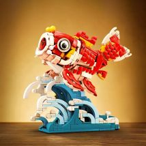 Buona fortuna Pesce Blocchi di costruzione Mattoni compatibili Prodotto cinese fortunato Decorazione cinese Giocattolo assemblato Regalo Capodanno celebrare