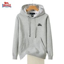 Gesticktes LONSDALE-Logo für Herbst und Winter, hochwertige Paare mit Fleece-Kapuzenpullover, lässiges, sportliches, vielseitiges Oberteil