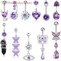 Mode Herz Schmetterling Bauchnabel Ring für Frauen Mädchen exquisite Edelstahl Zirkon Nabel Ring Körper Piercing Schmuck Geschenk