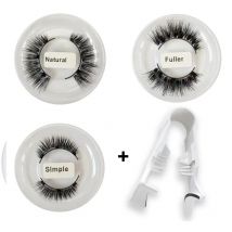 1pair Magnetic Eyelashes Handmade 3D Natural Magnetic False Eyelashes Reusable Magnetic Eyelashes Tweezers Set