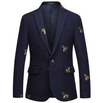 S-6XL Boutique Mode Stickerei männer Casual Business Blazer Männlich Dünne Anzug Jacke Marineblau Hochzeit Bankett Mantel Männlich