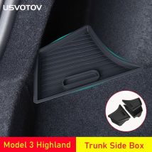Für 2024 2025 Tesla Modell 3 Highland Hinten Stamm Seite Lagerung Box mit Abdeckung Schwanz Boot Organizer Matte Pad Dekoration zubehör