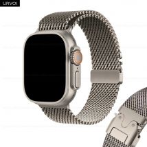 URVOI Band für Apple Watch Ultra 2 1 Serie 10 9 87 316L Edelstahl-Mesh-Armband für iWatch, sichere Fallschirmschnalle, 46 49 mm