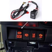 Schnelle Auto Ladegerät Dual USB QC 3,0 Typ C PD Interface Buchse Auto Telefon Schnelle Lade Adapter Taste Für Suzuki Jimny 2019 Spacia
