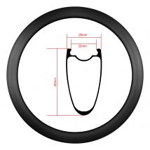 RUJIXU Rennrad Carbonfelge Scheibenbremse 50 mm 24 Löcher 700C UD Fahrraddrahtreifen/Tubeless Felgen