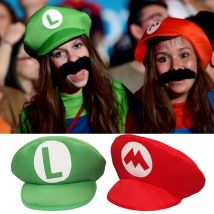 Super Mario Bros Luigi Cartoon Cappello Cosplay Gioco classico Figura anime Halloween Abiti divertenti Berretto unisex per bambini per adulti Regali per feste