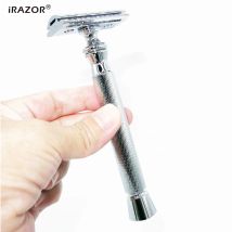 iRAZOR Professioneller Friseur-T-förmiger manueller Doppelschneide-Sicherheitsrasierer, Rasiermaschinenklingen für Männer, Geschenkset, Pflegezubehör