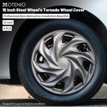 Coprimozzi stile argento Tornado da 15 pollici per ruote in acciaio Design della copertura del cerchio completo per Toyota Volkswagen Chevy Chevrolet Honda Mazda