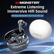 Monster MQT39 Auricolari wireless Bluetooth 6.0 TWS Cuffie stereo Hifi con riduzione del rumore Auricolari da gioco Cuffie sportive con microfono