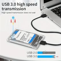 Obudowa dysku twardego USB 3.0/Typ C 2,5 cala SATA SSD Zewnętrzna obudowa dysku twardego z prędkością transferu 5 Gb/s Przezroczyste pudełka na dyski twarde Bez narzędzi