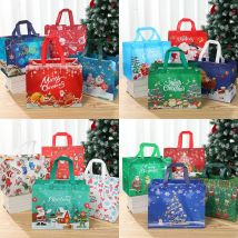 6/16 stücke Weihnachten Santa Claus Vlies Geschenk Taschen Frohe Weihnachten Dekor für zu Hause 2024 Weihnachten Schneemann Einkaufstasche Neujahr Geschenk