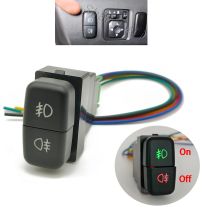 20mm*38mm Red LED Light Car Dual Key Switch Fog Light Latching Button For Mitsubishi Pajero Triton ASX Lancer Pajero V73 V93 V97