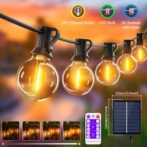 Solarne lampki świąteczne na zewnątrz, USB i zasilane energią słoneczną lampki świąteczne LED na zewnątrz z nietłukącymi się żarówkami IP44 do lampki świątecznej na patio