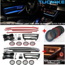 8-Farben-Radio-Konsolen-Armaturenbrett, AC-Panel, 4 Türen, LED-Umgebungslicht, Hornlautsprecher-Atmosphäre für BMW 3/4-Serie F30 F31 F36 M3 M4