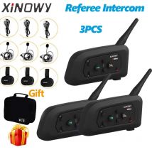 Xinowy 3 Stück v4c pro 3 Benutzer Fußball Schiedsrichter Intercom Headset 1200m Vollduplex-Bluetooth-Kopfhörer Fußball konferenz