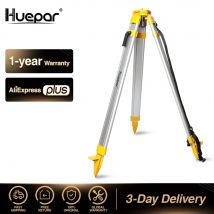 Huepar di Alluminio 1.65m/65 "Professionale Heavy Duty Tripod Testa Piatta Contraente Treppiede Per Livello Ottico Automatico e laser rotante