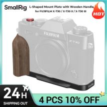 SmallRig L-Shaped Mount Plate with Wooden Handle for FUJIFILM X-T30 / X-T30 II / X-T30 III (Black/ Sliver/ Charcoal Silver) 5666