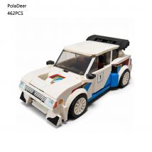 Poladeer 460PCS 205 Turbo16 - ​​Champion series Creative Design DIY Assembled Racing Car Model Boy Toy Birthday Holiday Gift
