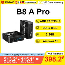 BMAX B8 A Pro Mini PC AMD Ryzen 7 8745HS 16GB DDR5 4800MHz RAM 512GB NVMe SSD Windows 11 WiFi 6 Obsługa 4K@60Hz AMD Radeon 780M