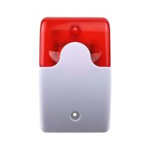 Kabelgebundener Strobe-Sirenen-Alarm, DC 12 V, 24 V AC, 220 V, Heimgeräusch und rote Blitzhupe, alarmierende Sicherheit im Innenbereich