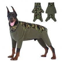 Overalls for Dogs Winter Soft Warm Fleece Jumpsuit for Small Medium Large Dogs Thicken Pet Coat with 4 Legs Reflective Collar