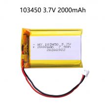 Capacità reale al 100% 3,7 V 103450   Batteria ricaricabile ai polimeri di litio da 2000 mAh, per fotocamere, GPS, altoparlanti Bluetooth, controller PS4