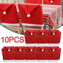 1-10Pcs natale babbo natale cappello coprisedia decorazione natalizia tavolo capodanno 2023