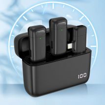 Custodia di ricarica per microfono lavalier wireless Microfono Registrazione audio video portatile per iPhone Android Notebook Microfono da gioco dal vivo