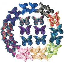 3Pcs Butterfly Embroidered  Patches Applique Sewing Clothes Clothing Patch Fabrics For Dress Jackets Decoration DIY Purple Blue