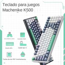 Machenike-Teclado mecánico K500 para juegos, teclado con cable intercambiable en caliente, 94 teclas, luz RGB, Mac, Windows