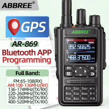 ABBREE AR-869 Walkie Talkie Full Band GPS Wireless Bluetooth Programming Frequency Type-C Long Range Amateur FM Radio For Travel
