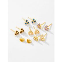 ANDYWEN 925 Sterling Silver Colorful Three Zircon Stud Earring Women SImple Piercing Ohrringe Pendientes Luxury Women Fine Jewel