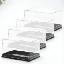 4pcs Transparent Specimen Boxes Clear Display Cases for Small Specimen Mineral Sample Craft Beads Storage Containers Sturdy