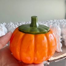 Halloween Kürbis Kerzenhalter Silikon form Geist Aufbewahrung sbox Harz Betons chale Kerzen form DIY Wohnkultur