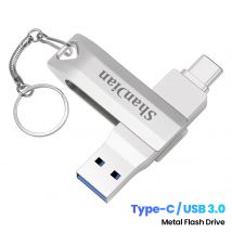 Metall U Disk USB 3.0 2 in 1 TYP C Rotation Pen Drive USB-Flash-Laufwerk 128 GB 64 GB Pendrive USB Memory Stick 32 GB Kreatives Geschenk