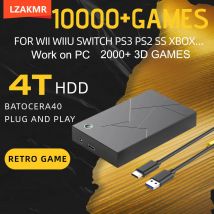 Retro Gaming GameForge 4TB Batocera 40 System Plug and Play Portable Game Drive 10000+Games 4T HDD For PS3/PS2/WIIU/SWITCH/