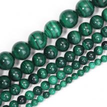 1 Strang natürliche grüne Malachit-Steinperlen 3/4/5/6/8/mm lose Distanzperlen für Schmuckherstellung, Armband, Halskette, Zubehör