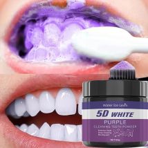Polvere Viola per la Pulizia dei Denti - Senza Solfati, Pulizia Profonda e Lucidatura, Sbianca i Denti in 5 Giorni, Portatile per Uso Quotidiano e Viaggi