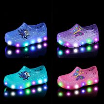 Neue Stil Jungen Mädchen Sport Strand Sandalen Sommer Kinder Schuhe Mit Licht LED Loch Sandalen Kinder Marke Mode Turnschuhe 4 farben