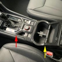 Copertura del supporto della tazza del pannello del cambio interno in fibra di carbonio trim per Subaru Forester SK dal 2019 al 2024 (LHD e RHD)