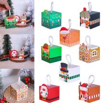 10 stücke Weihnachten Geschenke Box Cartoon Santa Claus Weihnachten Baum Süßigkeiten Cookie Geschenk Verpackung Boxen Weihnachten Home Dekorationen 2025 Navidad