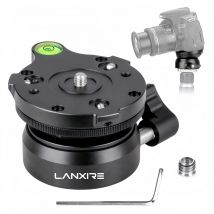 Lanxire Tripod Head Leveling Base Leveling Head Half Ball with 1/4" Thread and Offset Bubble Level for DSLR Canon Nikon Sony